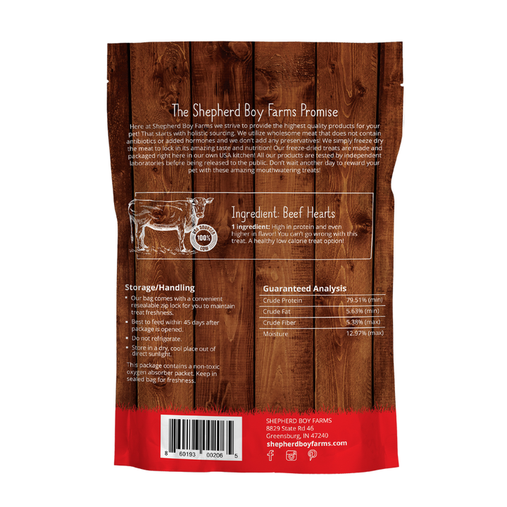 Shepherd Boy Freeze Dried Beef Heart, 3 oz.
