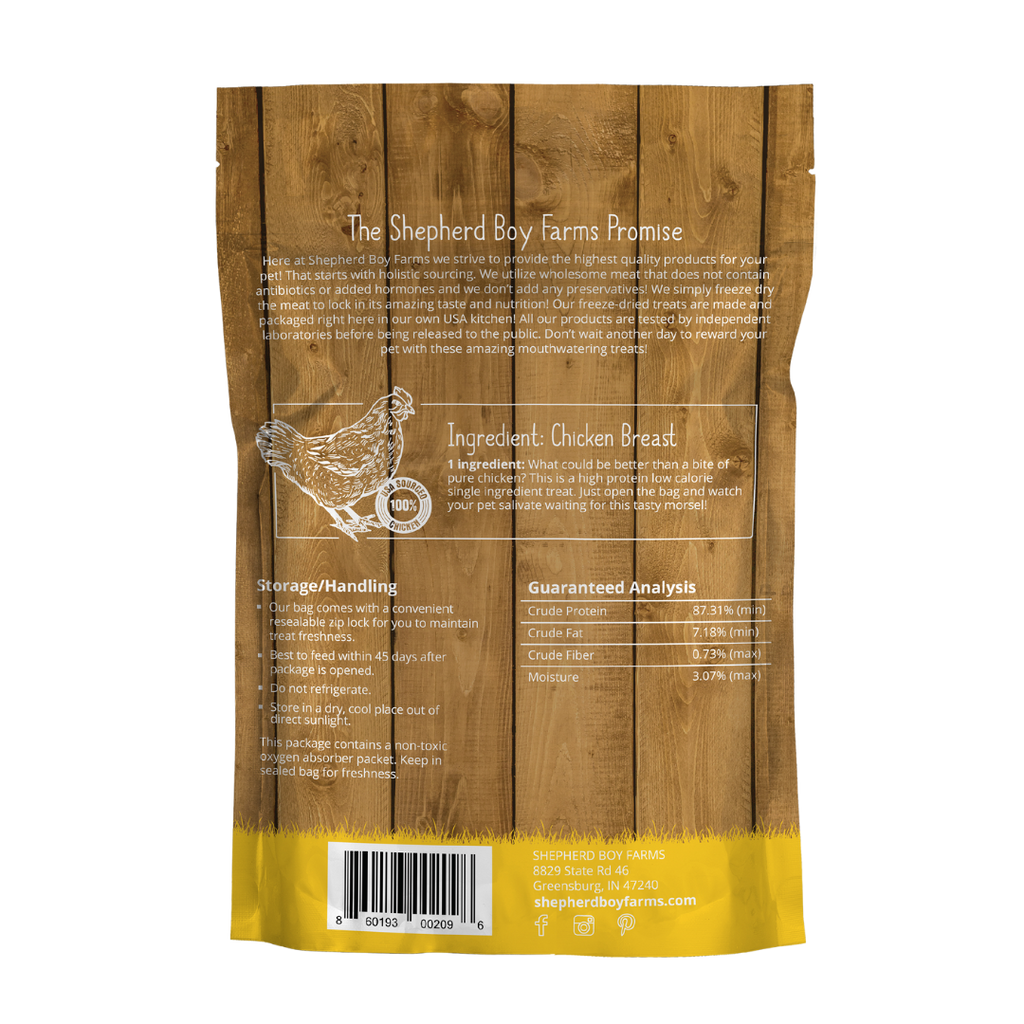 Shepherd Boy Freeze Dried Chicken Breast, 3oz.