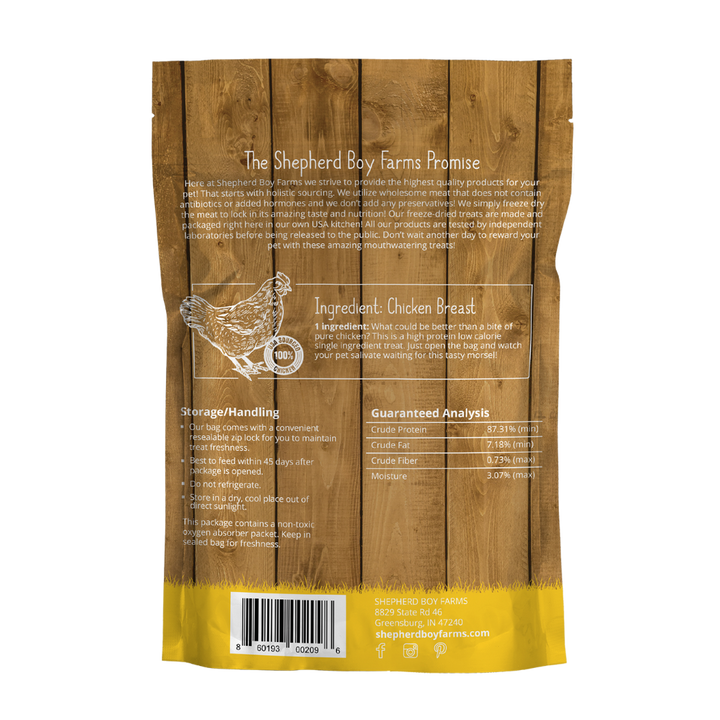 Shepherd Boy Freeze Dried Chicken Breast, 3oz.