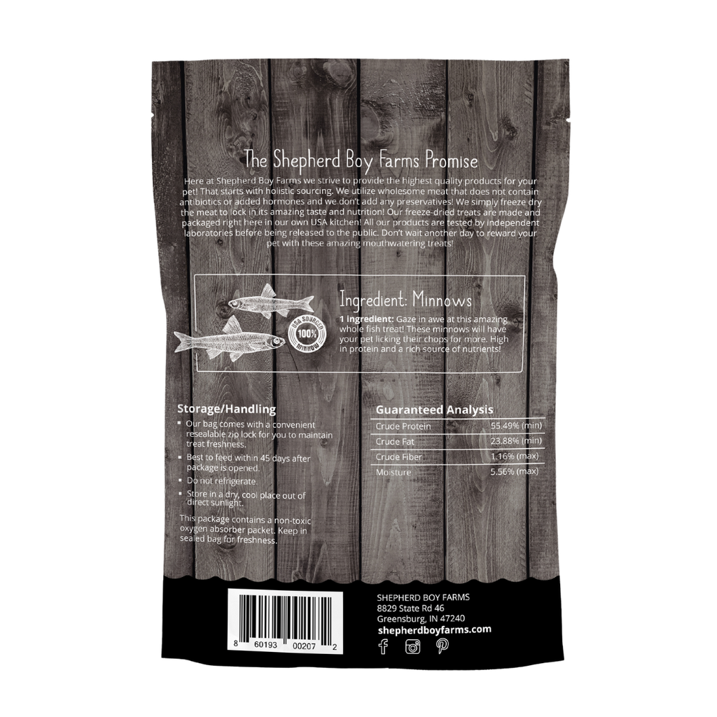 Shepherd Boy Freeze Dried Minnows, 2 oz.
