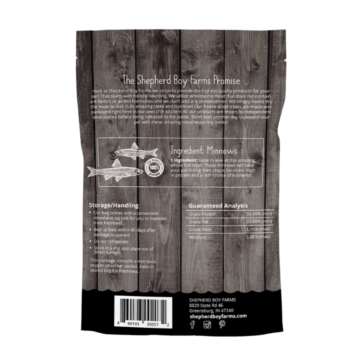 Shepherd Boy Freeze Dried Minnows, 2 oz.