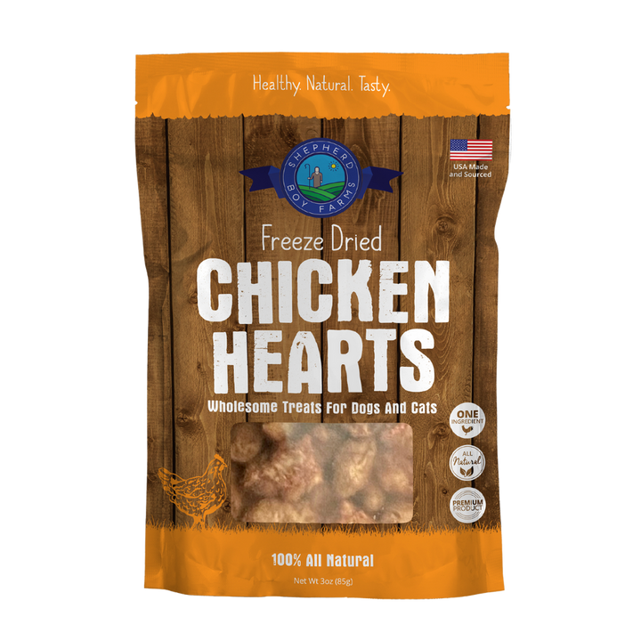 Shepherd Boy Freeze Dried Chicken Heart, 3oz.