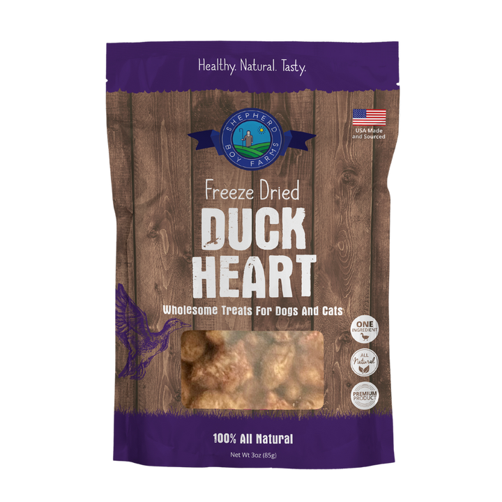 Shepherd Boy Freeze Dried Duck Heart, 3oz.