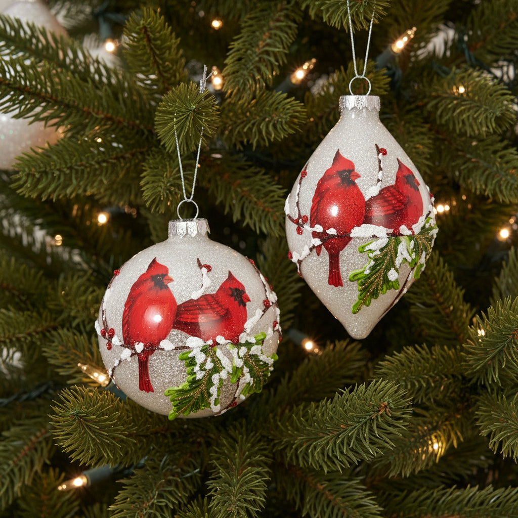 4" Iced Cardinal Ornament - Assorted & Sold Separately