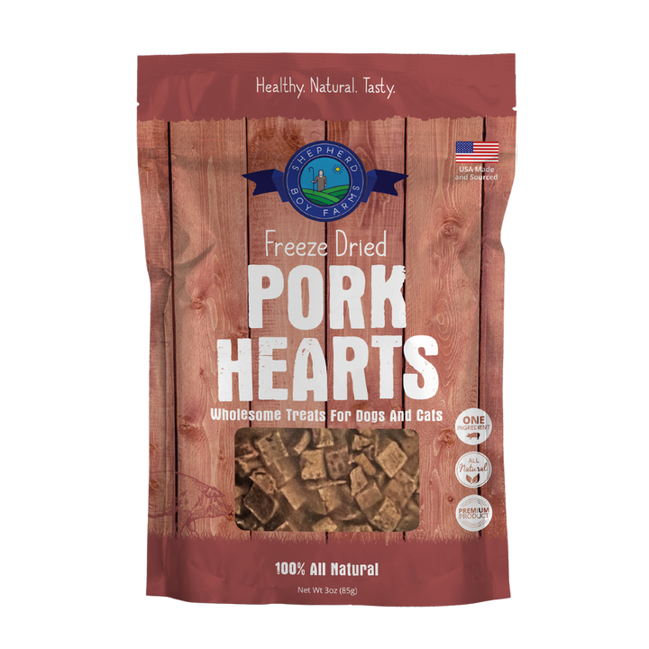 Shepherd Boy Freeze Dried Pork Heart, 3oz.