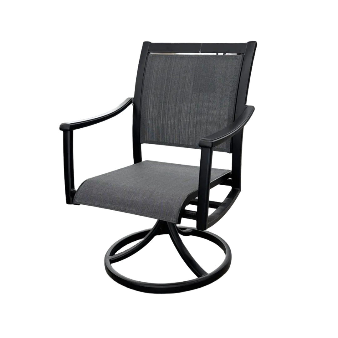 Hanamint, Stratford Sling Swivel Rocker, Smokehouse on Desert Mist