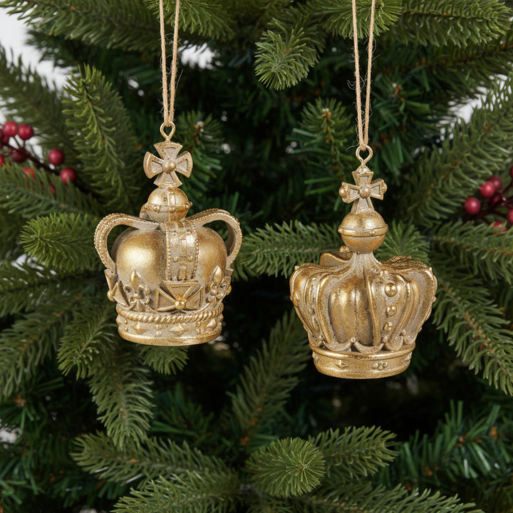 3" Gold Crown Ornament - Assorted & Sold Separately