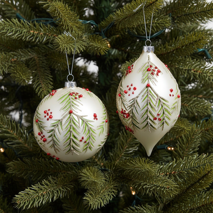 5" Berry and Pine Pattern Ornament - Assorted & Sold Separately