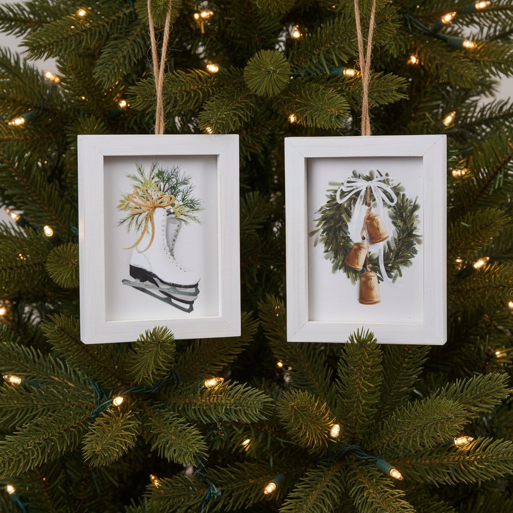 6.75" Farmhouse Frost Framed Ornament - Assorted & Sold Separately