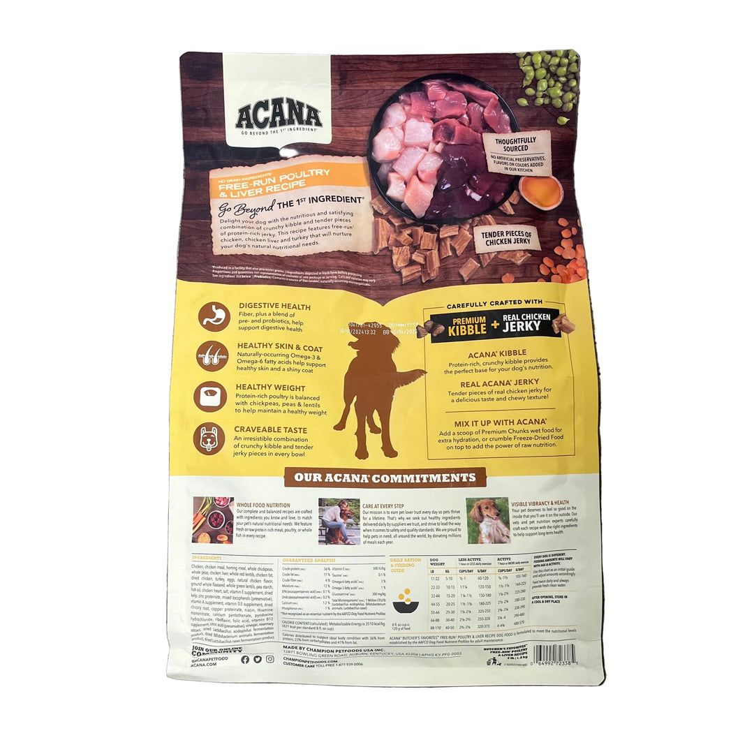 Acana, Butcher's Favorites Free-Run Poultry & Liver Recipe, 4lb