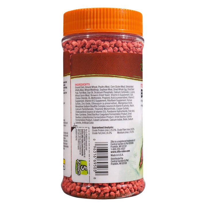 Zilla Bearded Dragon Extruded Food Pellets, 6 oz.