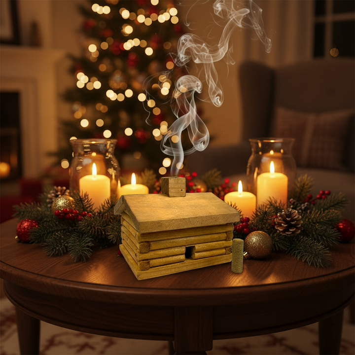 Paine's Log Cabin Incense Burner w/ Balsam Fir Incense