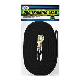 10' Dog Training Black Cotton Web Lead