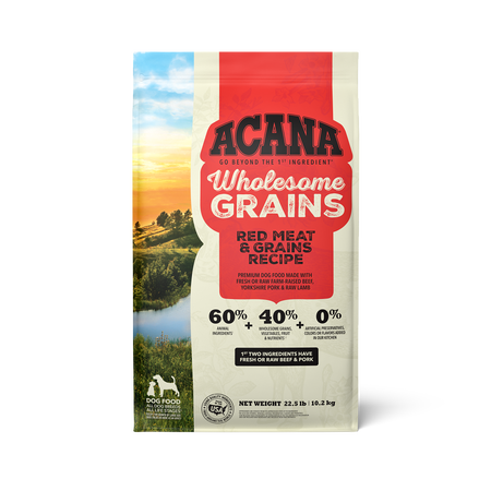 Acana Wholesome Grains, Red Meat & Grains Recipe, 22.5lb