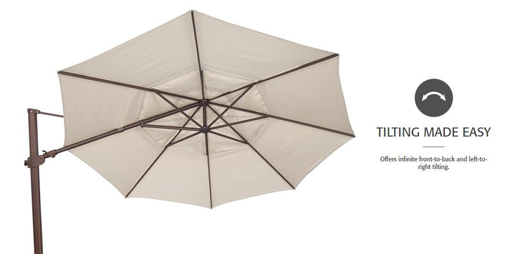 Treasure Garden Cantilever 11.5' Umbrella, Bronze Finish,  Henna Fabric