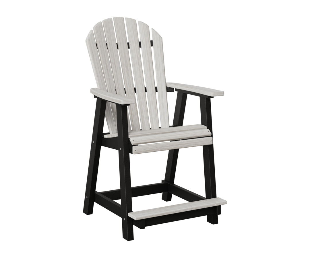 Berlin Gardens, Comfo Back Counter Chair, Seashell on Black