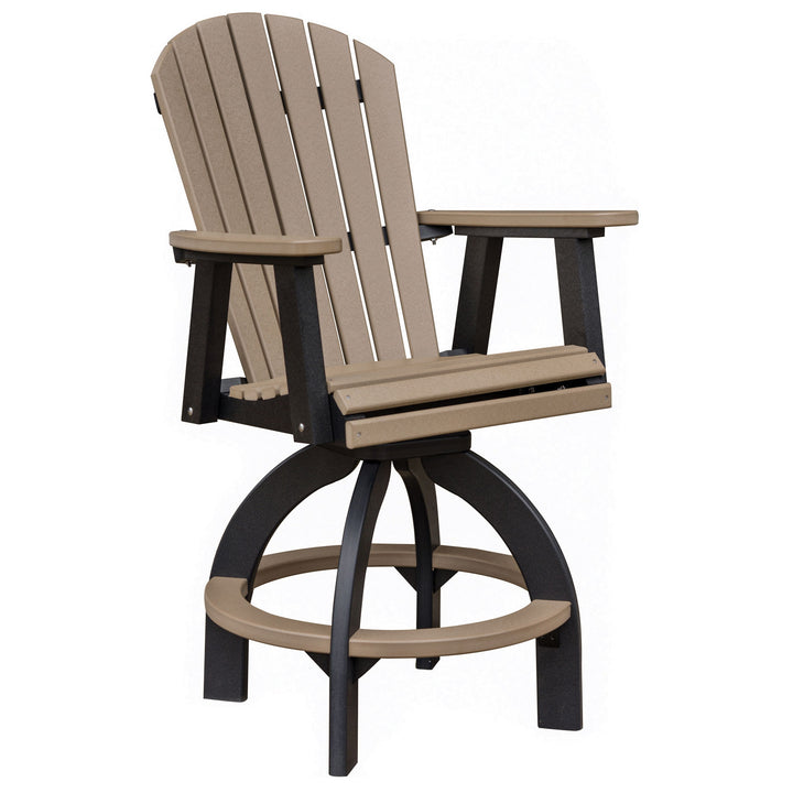 Berlin Gardens Comfo-Back Swivel Bar Chair, Antique Mahogany on Black