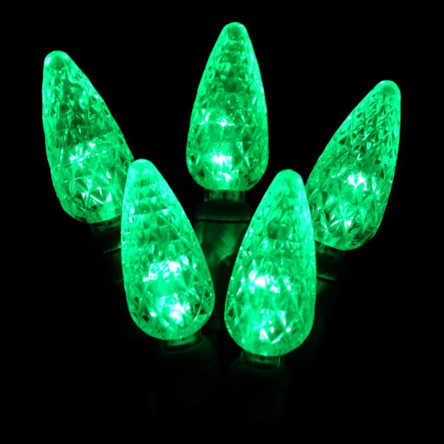 Holiday Bright Lights® LED C6 Commercial Grade 100 Lights/50 Ft. Length, Green