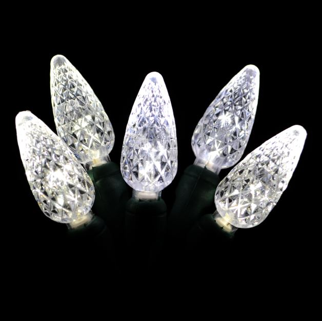 Holiday Bright Lights® LED C6 Commercial Grade 50 Lights/25.5 Ft. Length, Pure White