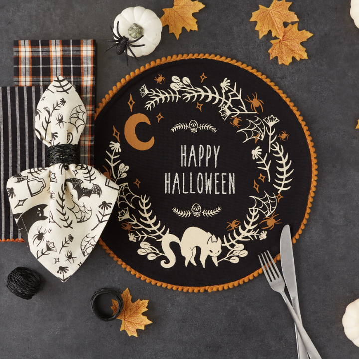 Design Imports, Spooky Wreath Embellished Round Placemat