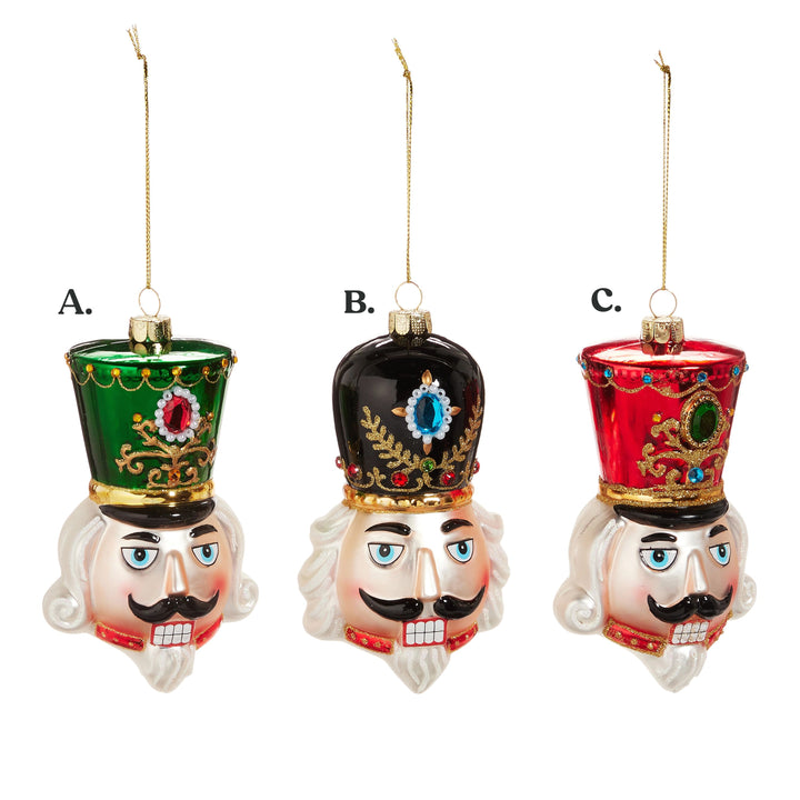 4.75" Nutcracker Head Ornament - Assorted & Sold Separately