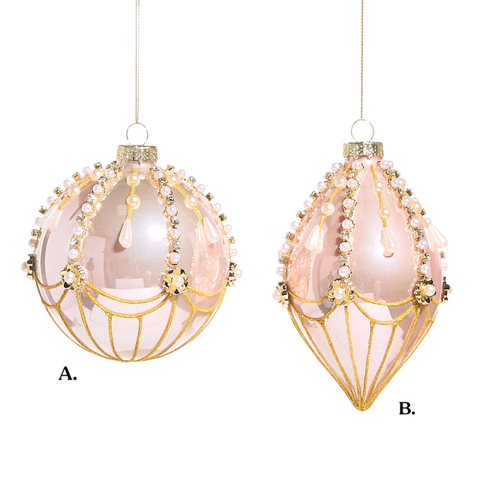 4.5" Pink and Pearl Fairground Ornament - Assorted & Sold Separately