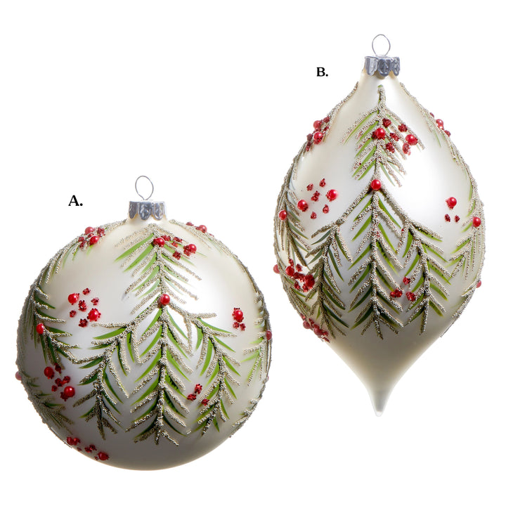 5" Berry and Pine Pattern Ornament - Assorted & Sold Separately