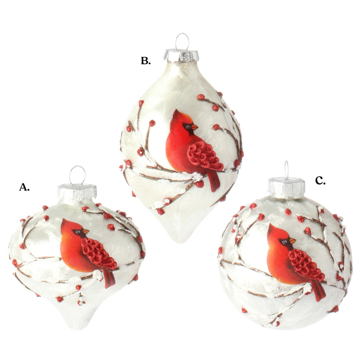3" Cardinal Ornament - Assorted & Sold Separately