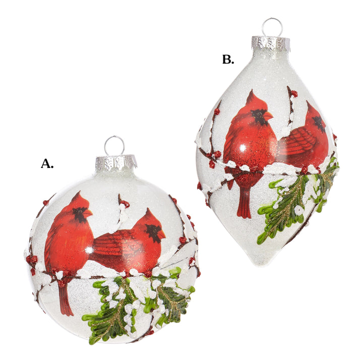 4" Iced Cardinal Ornament - Assorted & Sold Separately