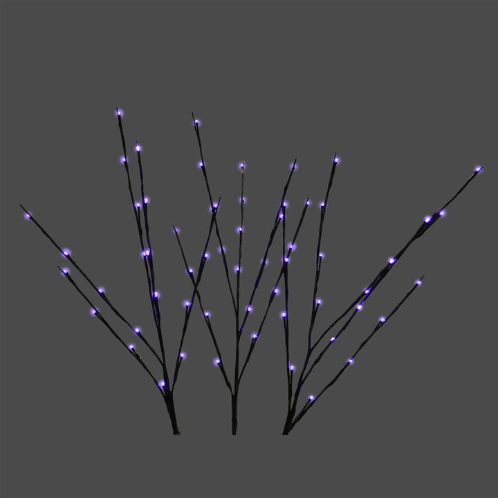 Holiday Bright Lights LED 32" Twigs, Set of 3, Purple