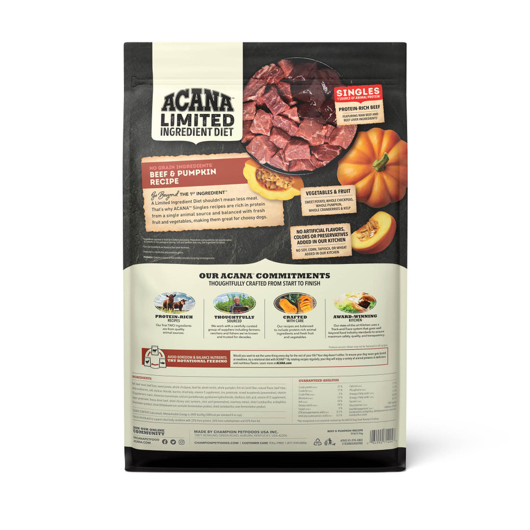 Acana - Singles Beef & Pumpkin Recipe, 25lbs
