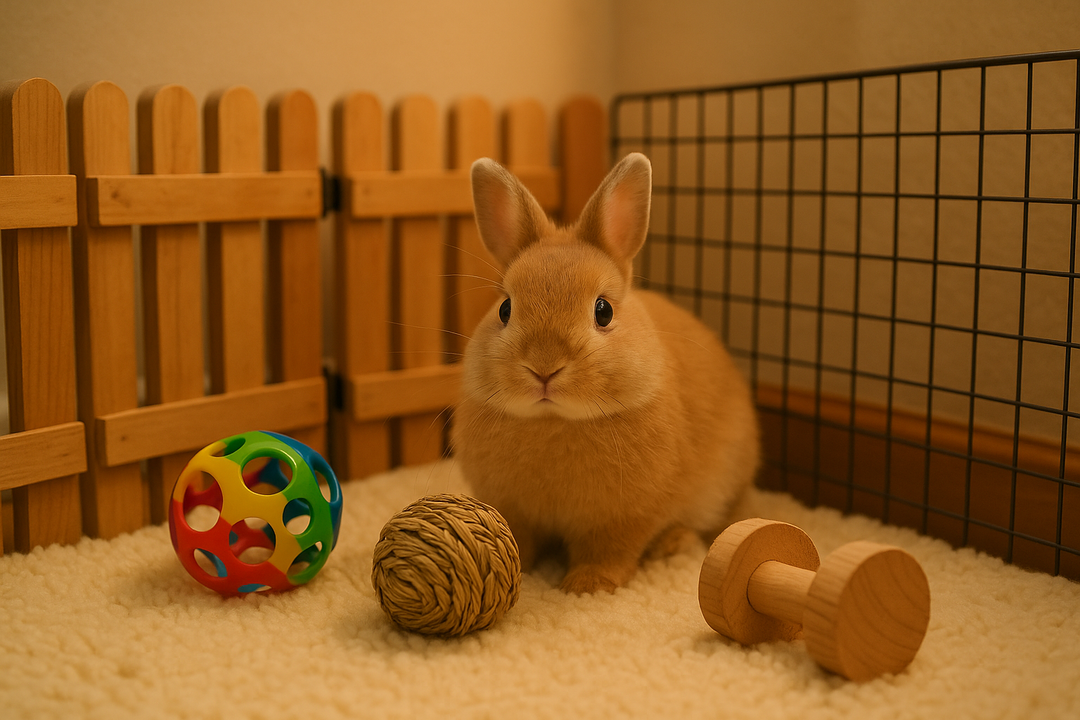 bunny in a playpen