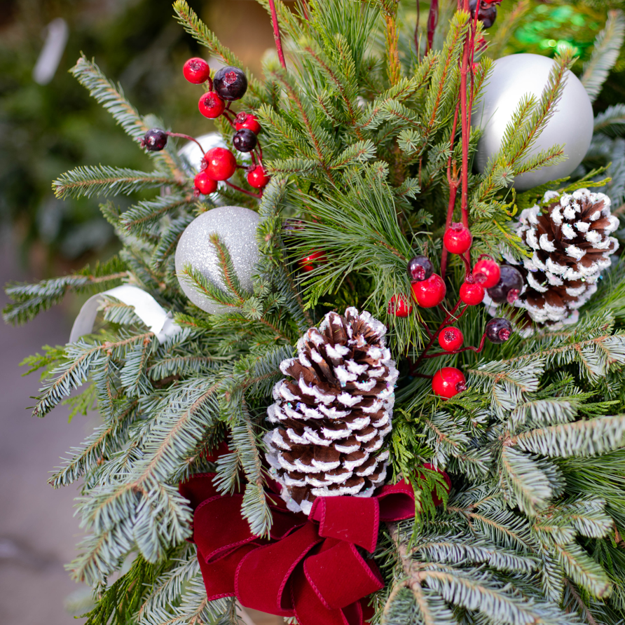 Create a Porch Pot: Fresh Winter Greenery Holiday Arrangement Workshop