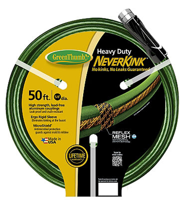 NeverKink Heavy Duty Garden Hose, 5/8" x 50'.