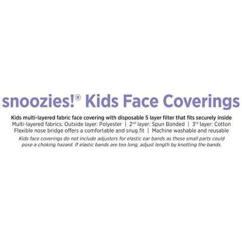 Snoozies!® Reusable Face Covering Mask w/ 4 Disposable Filters, Kids M/L Size, Unicorn Print
