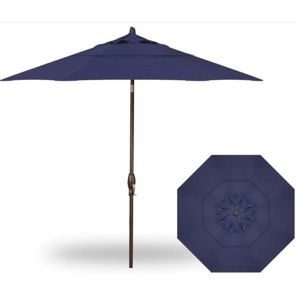 Treasure Garden, 9 Foot Double Vent Crank Lift Round Market Umbrella, Spectrum Indigo on Bronze