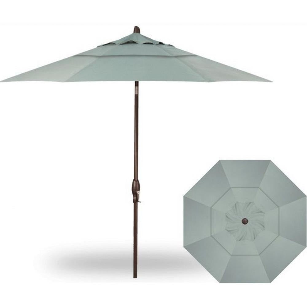 Treasure Gardens, 9 Foot Double Vent Crank Lift Round Market Umbrella, Spa on Bronze