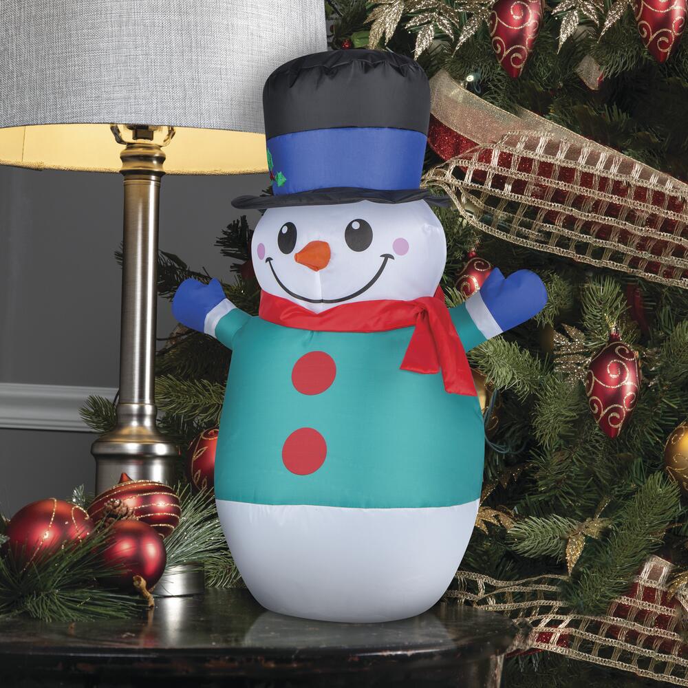 Gemmy, Airdorable Round Snowman, 1.5' - Alsip Home & Nursery